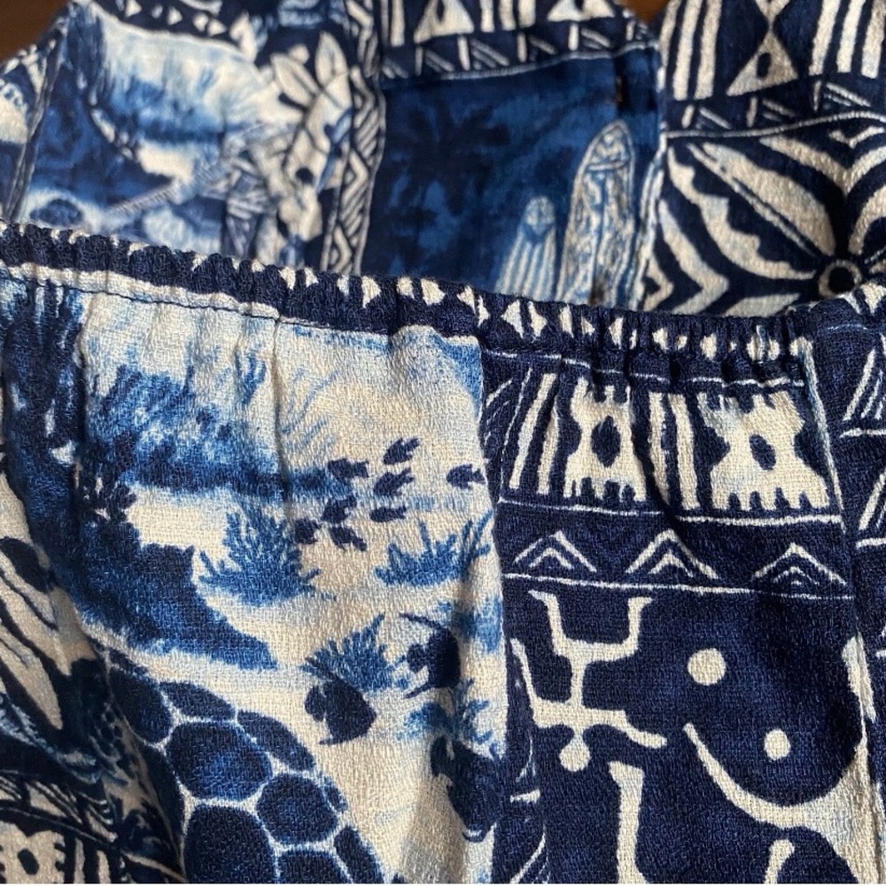 Vintage Hilo Hattie Women’s Hawaiian Blue White Cotton Halter Top Festival SMALL - Picture 4 of 10